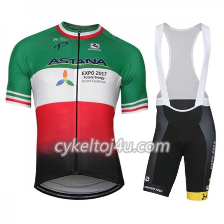 Cykeltrøje + Cykelshorts 2017 Astana Pro Team Italien Mesterskaber